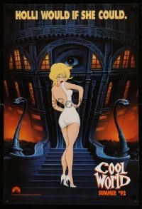 1r569 COOL WORLD teaser 1sh '92 cartoon art of Kim Basinger as Holli, she would if she could!