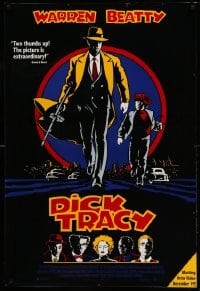 1r172 DICK TRACY 27x40 video poster '90 Warren Beatty as Chester Gould's classic detective!