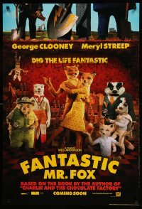 1r607 FANTASTIC MR. FOX teaser DS 1sh '09 Wes Anderson stop-motion, George Clooney, Meryl Streep!