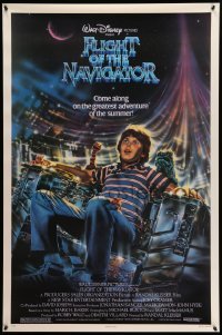 1r613 FLIGHT OF THE NAVIGATOR 1sh '86 Disney sci-fi, cool artwork of Joey Cramer in spaceship!