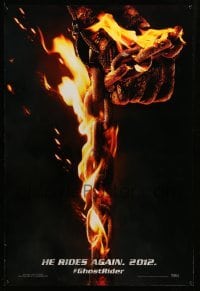 1r626 GHOST RIDER: SPIRIT OF VENGEANCE teaser DS 1sh '12 Nicolas Cage, burning chain!