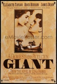 1r628 GIANT DS 1sh R96 James Dean, Elizabeth Taylor, Rock Hudson, directed by George Stevens!