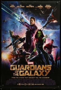 1r640 GUARDIANS OF THE GALAXY advance DS 1sh '14 Zoe Saldana, Marvel Comics sci-fi!