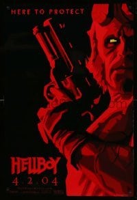 1r651 HELLBOY teaser 1sh '04 Mike Mignola comic, cool red image of Ron Perlman, here to protect!