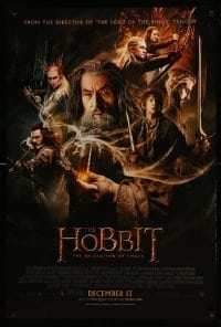 1r654 HOBBIT: THE DESOLATION OF SMAUG advance DS 1sh '13 Peter Jackson directed, cool cast montage!