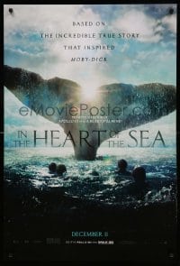 1r675 IN THE HEART OF THE SEA teaser DS 1sh '15 December style, Ron Howard, huge whale tail!