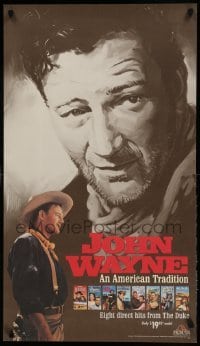 1r187 JOHN WAYNE AN AMERICAN TRADITION 21x36 video poster '90 great art & image of The Duke!