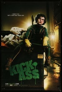 1r704 KICK-ASS teaser DS 1sh '10 cool image of bloodied Aaron Johnson in title role as Kick-Ass!