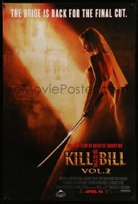1r709 KILL BILL: VOL. 2 advance DS 1sh '04 bride Uma Thurman with katana, Quentin Tarantino!