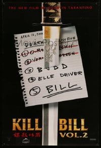 1r710 KILL BILL: VOL. 2 teaser 1sh '04 Uma Thurman, Quentin Tarantino directed, hit list & katana!