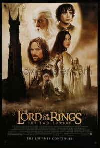 1r744 LORD OF THE RINGS: THE TWO TOWERS DS 1sh '02 Peter Jackson epic, montage of cast!