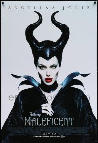 1r754 MALEFICENT advance DS 1sh '14 cool close-up image of sexy Angelina Jolie in title role!