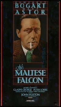 1r193 MALTESE FALCON 20x36 video poster R81 Humphrey Bogart, John Huston, Dudek Laslo art!