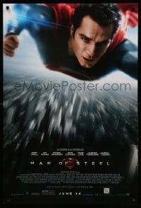 1r755 MAN OF STEEL advance DS 1sh '13 Henry Cavill in the title role as Superman flying!