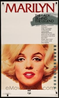 1r195 MARILYN: THE LADY BEHIND THE LEGEND 23x38 video poster '87 close-up of the sexy actress!