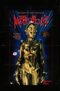 1r197 METROPOLIS 27x40 video poster R84 Brigitte Helm as the gynoid Maria, The Machine Man!
