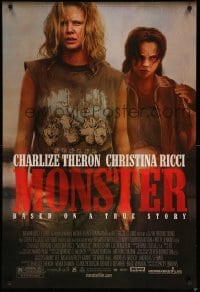 1r768 MONSTER 1sh '04 Christina Ricci, image of Charlize Theron as serial killer!