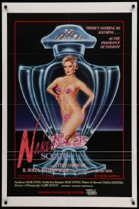 1r784 NAKED SCENTS video/theatrical 1sh '85 sexy girl in perfume bottle, the fragrance of passion!