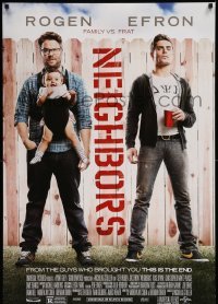 1r787 NEIGHBORS DS 1sh '14 Zac Efron w/red Solo cup, Seth Rogan & baby!