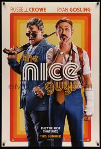 1r789 NICE GUYS teaser DS 1sh '16 great image of Ryan Gosling and Russell Crowe with shotgun!