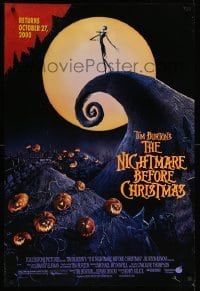 1r791 NIGHTMARE BEFORE CHRISTMAS DS 1sh '93 Tim Burton, Disney, great Halloween horror image!