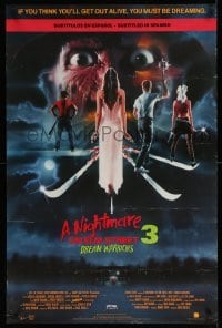 1r200 NIGHTMARE ON ELM STREET 3 24x37 video poster '87 horror art of Freddy Krueger by Matthew Peak!