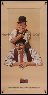 1r203 NOSTALGIA MERCHANT 20x40 video poster 1987 Nelson art of Stan Laurel & Oliver Hardy!