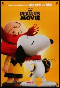 1r807 PEANUTS MOVIE style C advance 1sh '15 image of Charlie Brown & Snoopy!
