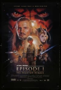 1r817 PHANTOM MENACE style B DS 1sh '99 George Lucas, Star Wars Episode I, art by Drew Struzan!