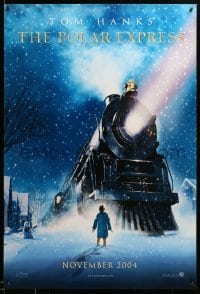 1r822 POLAR EXPRESS teaser DS 1sh '04 Tom Hanks, Robert Zemeckis, fantasy art of train by D. Chiang