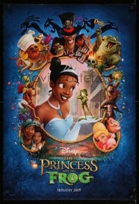 1r826 PRINCESS & THE FROG advance DS 1sh '09 art of bayou characters on blue background!