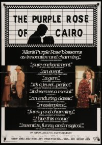 1r209 PURPLE ROSE OF CAIRO 27x38 video poster '85 Daniels steps out of movie into Farrow's life!