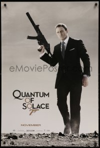 1r834 QUANTUM OF SOLACE teaser DS 1sh '08 Daniel Craig as Bond with silenced H&K UMP submachine gun
