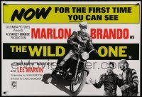 1r128 WILD ONE 27x40 REPRO poster '80s Marlon Brando on motorcycle, different!