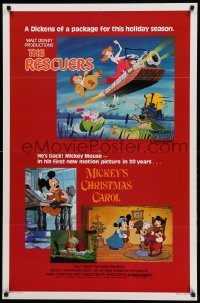 1r843 RESCUERS/MICKEY'S CHRISTMAS CAROL 1sh '83 Disney package for the holiday season!