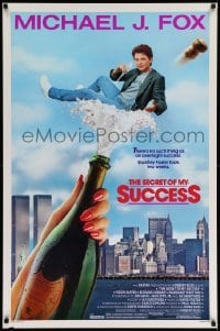 1r871 SECRET OF MY SUCCESS 1sh '87 wacky image of Michael J. Fox & huge bottle of champagne!