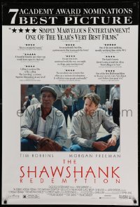 1r879 SHAWSHANK REDEMPTION DS 1sh '95 Tim Robbins, Morgan Freeman, written by Stephen King!