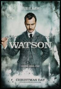 1r881 SHERLOCK HOLMES teaser DS 1sh '09 Guy Ritchie directed, Jude Law as Dr. Watson!