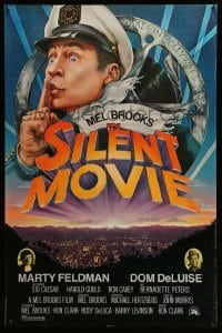 1r887 SILENT MOVIE 1sh '76 Marty Feldman, Dom DeLuise, art of Mel Brooks by John Alvin!