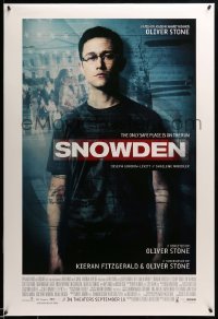 1r898 SNOWDEN advance DS 1sh '16 Gordon-Levitt in the title role, only safe place is on the run!