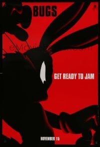 1r904 SPACE JAM teaser DS 1sh '96 basketball, cool silhouette artwork of Bugs Bunny!