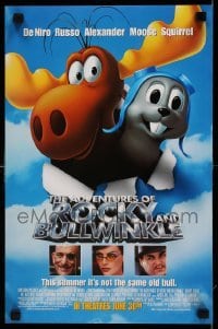 1r129 ADVENTURES OF ROCKY & BULLWINKLE 2-sided mini poster '00 Russo, Jason Alexander, De Niro!