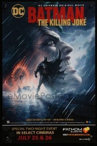 1r133 BATMAN: THE KILLING JOKE #689/1000 video/theatrical mini poster '16 Joker /Batman in rain!