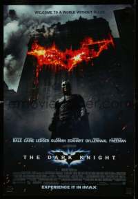 1r135 DARK KNIGHT mini poster '08 Christian Bale as Batman in front of flaming building!