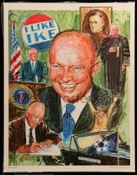 1r363 DWIGHT D. EISENHOWER 17x22 special '73 great arwork of the President!