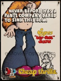 1r049 GILBERT SHELTON 24x32 advertising poster '70s they dared to sink so low, low-rise jeans!