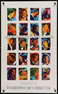 1r101 IN CELEBRATION OF AFRICAN-AMERICAN MUSIC 22x36 music poster '92 art of musicians by Rogers!