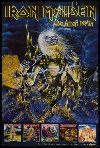 1r103 IRON MAIDEN 24x36 music poster '86 Live After Death, Riggs art of Eddie & tombstone!