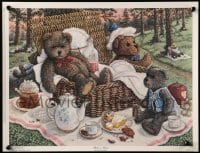 1r075 JANET KRUSKAMP 13x17 art print '96 wonderful artwork, Bear's Picnic!