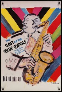 1r394 LAST OF THE BLUE DEVILS signed 24x36 special '79 by Bruce Ricker, guy playing sax by Ensrud!